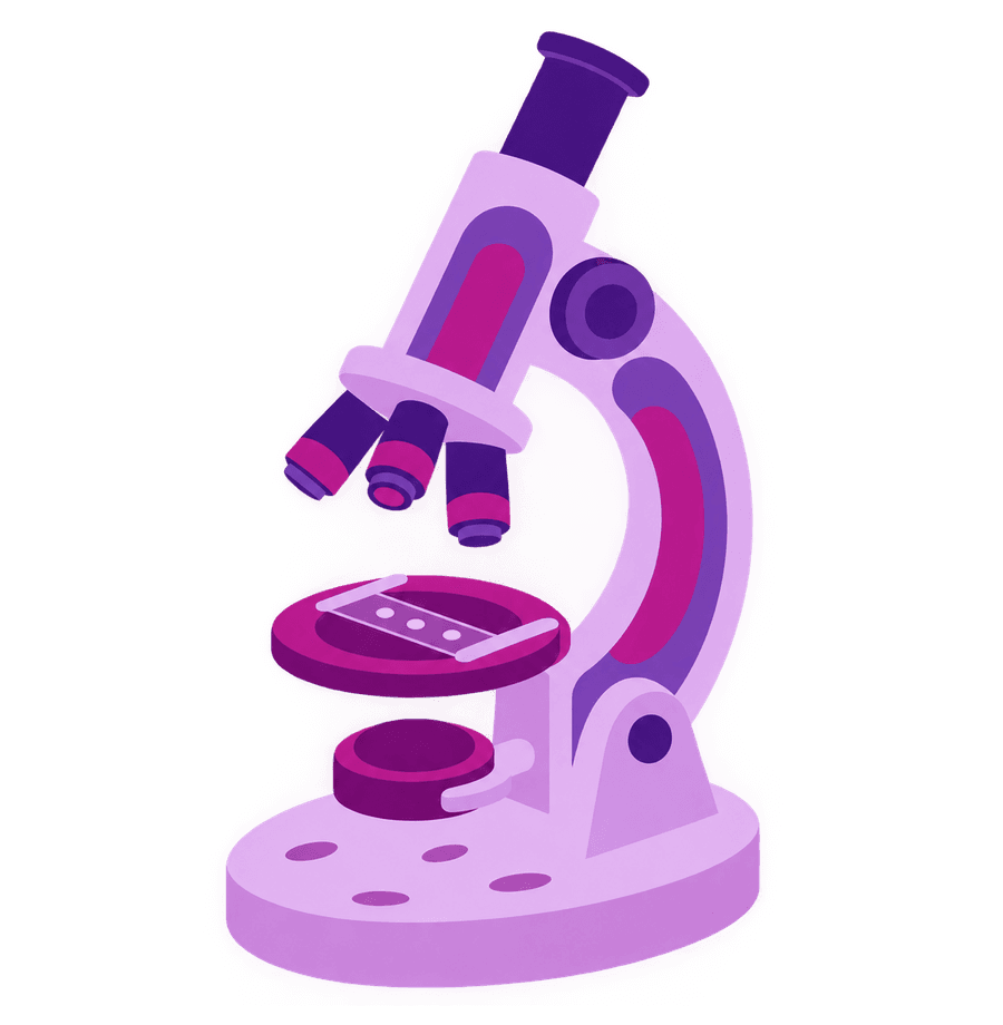 A stylised illustration of a microscope